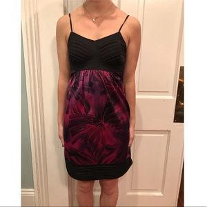 Black and fuchsia floral dress - European